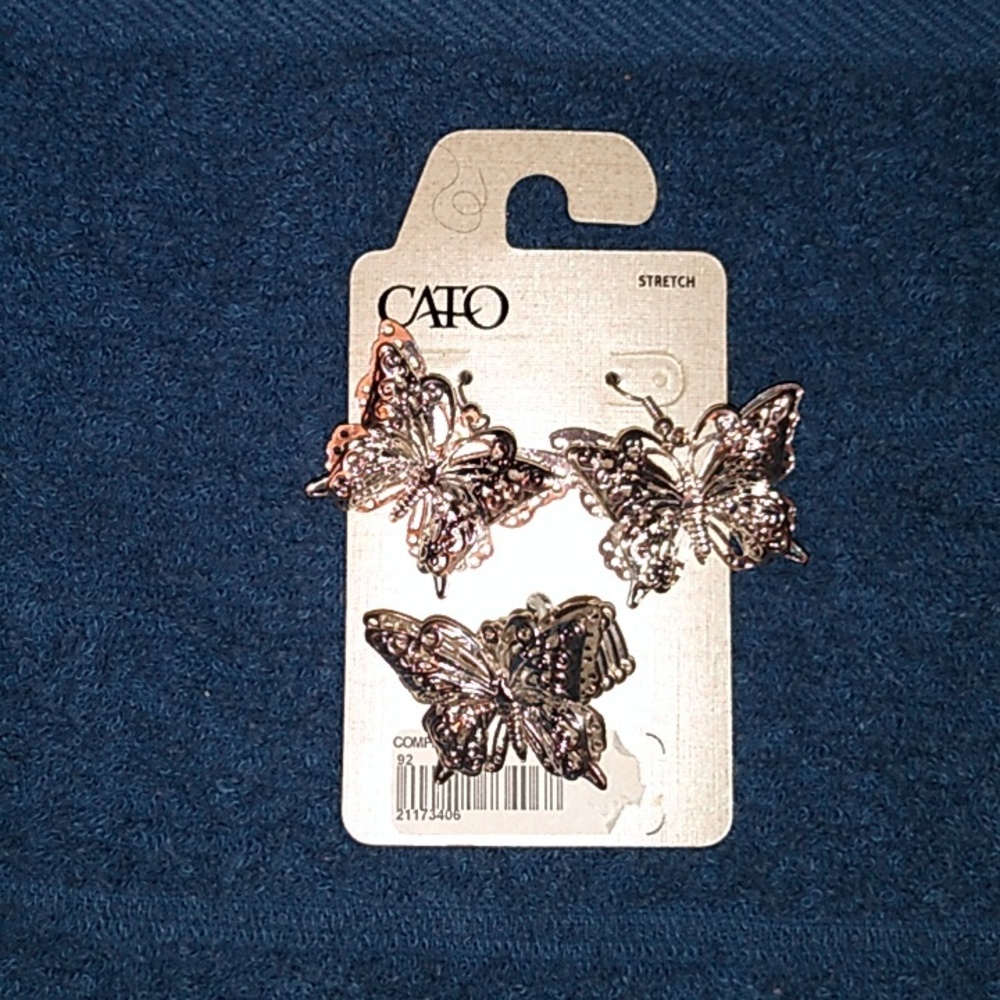 Stretch Butterfly ring and earrings